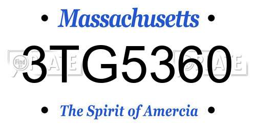3TG5360 Massachusetts License Plate