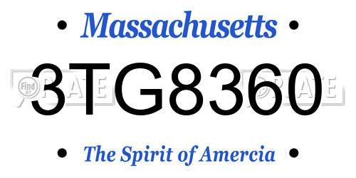3TG8360 Massachusetts License Plate