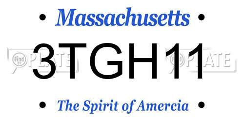 3TGH11 Massachusetts License Plate
