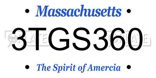 3TGS360 Massachusetts License Plate