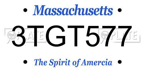 3TGT577 Massachusetts License Plate