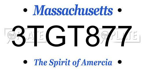 3TGT877 Massachusetts License Plate