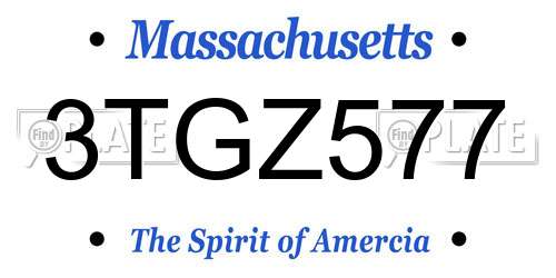 3TGZ577 Massachusetts License Plate