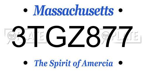 3TGZ877 Massachusetts License Plate