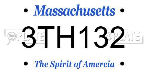 3TH132 Massachusetts License Plate