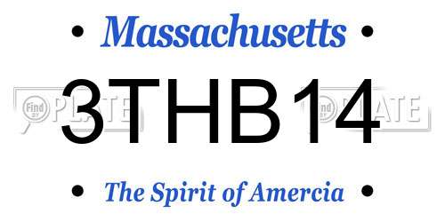 3THB14 Massachusetts License Plate
