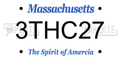 3THC27 Massachusetts License Plate