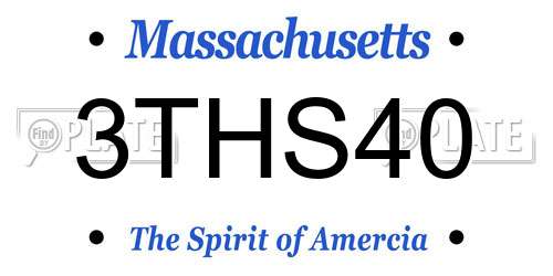 3THS40 Massachusetts License Plate