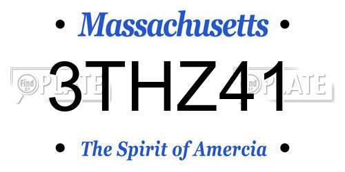 3THZ41 Massachusetts License Plate