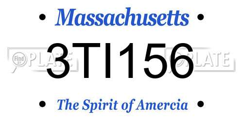 3TI156 Massachusetts License Plate