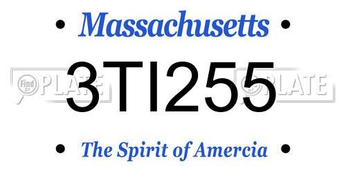 3TI255 Massachusetts License Plate