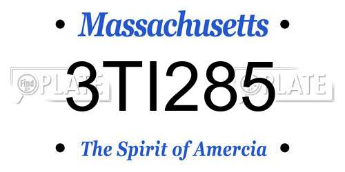 3TI285 Massachusetts License Plate