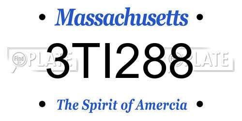 3TI288 Massachusetts License Plate