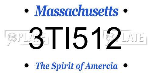 3TI512 Massachusetts License Plate