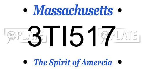 3TI517 Massachusetts License Plate