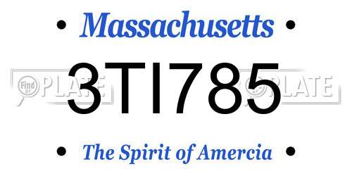 3TI785 Massachusetts License Plate