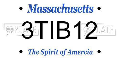 3TIB12 Massachusetts License Plate