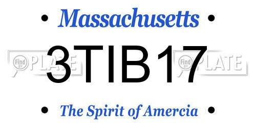3TIB17 Massachusetts License Plate