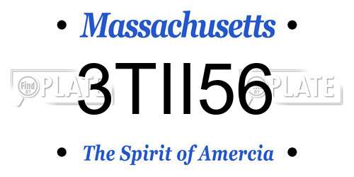 3TII56 Massachusetts License Plate
