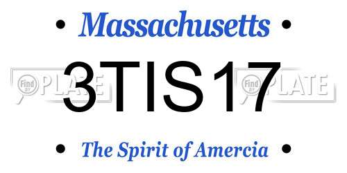 3TIS17 Massachusetts License Plate