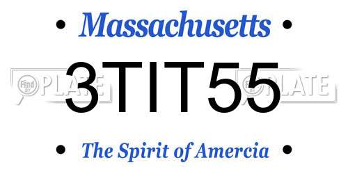 3TIT55 Massachusetts License Plate
