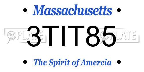 3TIT85 Massachusetts License Plate