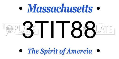 3TIT88 Massachusetts License Plate