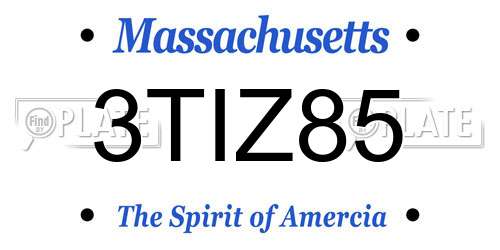 3TIZ85 Massachusetts License Plate
