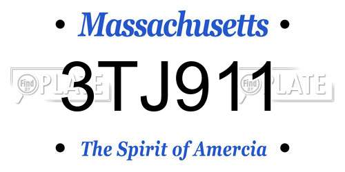 3TJ911 Massachusetts License Plate