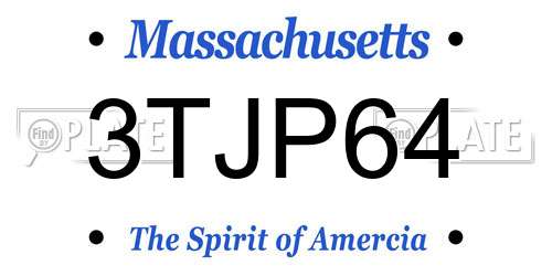 3TJP64 Massachusetts License Plate