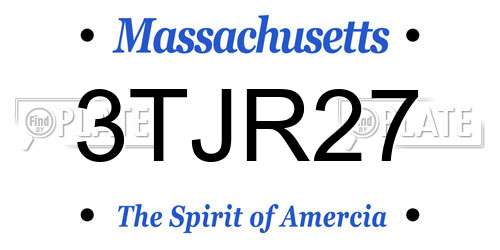 3TJR27 Massachusetts License Plate