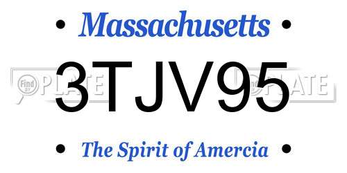 3TJV95 Massachusetts License Plate