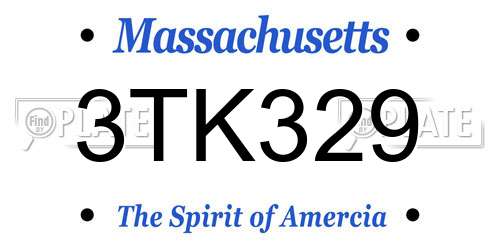 3TK329 Massachusetts License Plate