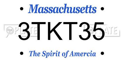 3TKT35 Massachusetts License Plate