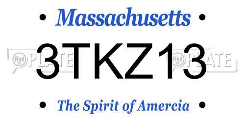 3TKZ13 Massachusetts License Plate
