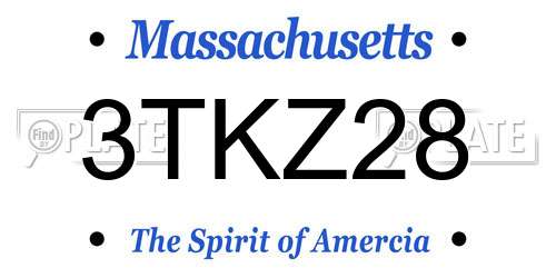 3TKZ28 Massachusetts License Plate