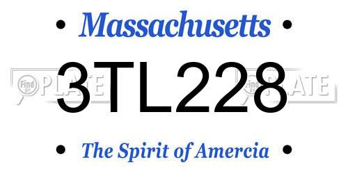 3TL228 Massachusetts License Plate