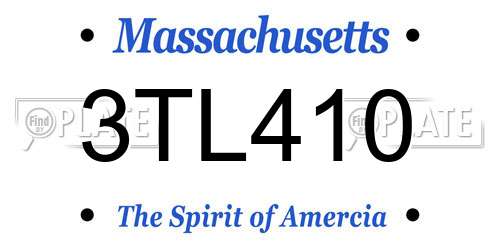 3TL410 Massachusetts License Plate