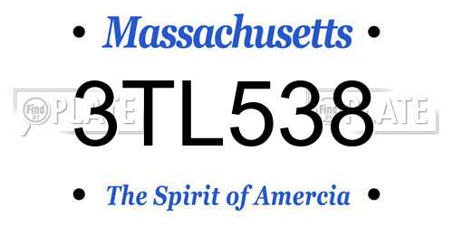 3TL538 Massachusetts License Plate