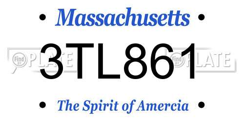 3TL861 Massachusetts License Plate