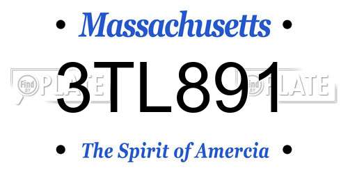 3TL891 Massachusetts License Plate