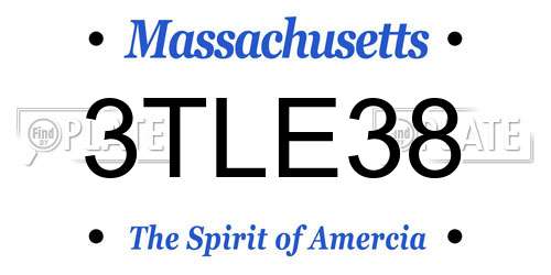 3TLE38 Massachusetts License Plate