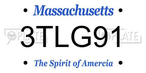 3TLG91 Massachusetts License Plate