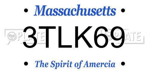 3TLK69 Massachusetts License Plate