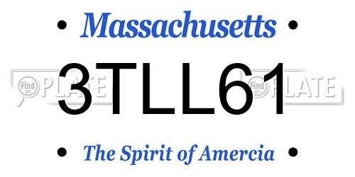 3TLL61 Massachusetts License Plate