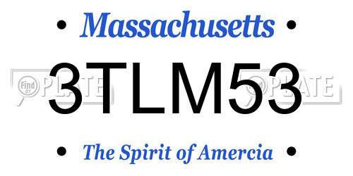 3TLM53 Massachusetts License Plate