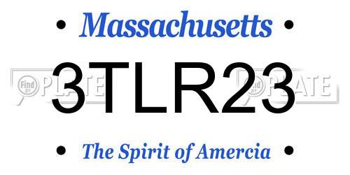 3TLR23 Massachusetts License Plate