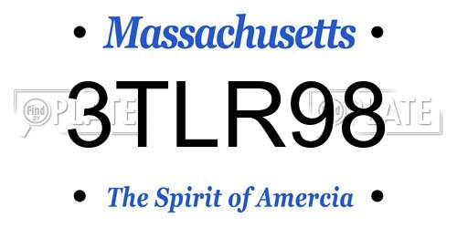 3TLR98 Massachusetts License Plate