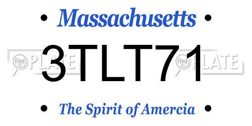 3TLT71 Massachusetts License Plate