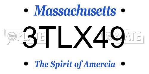 3TLX49 Massachusetts License Plate